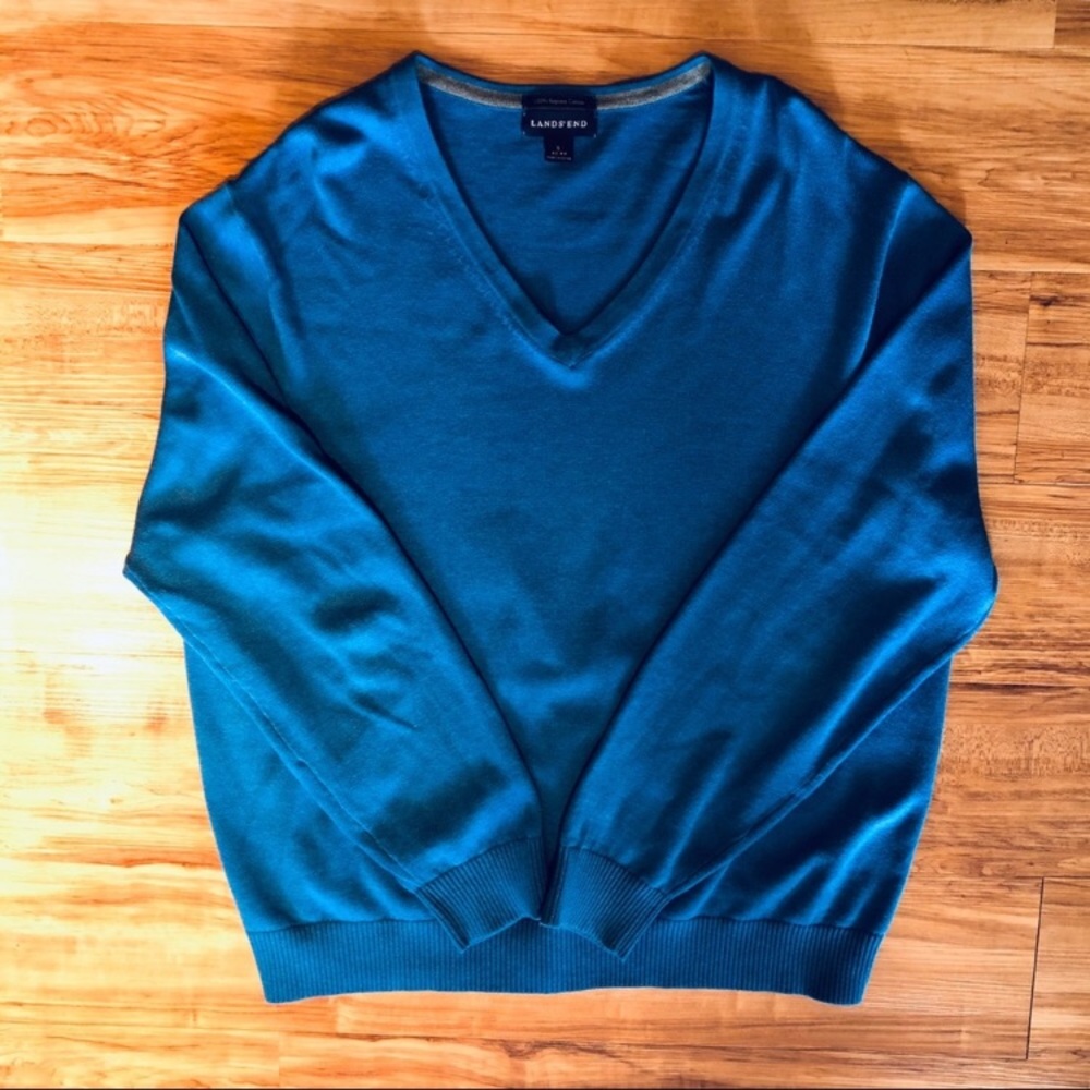 👔👔LANDS END1 Blue Sweater Lg- Super Soft!